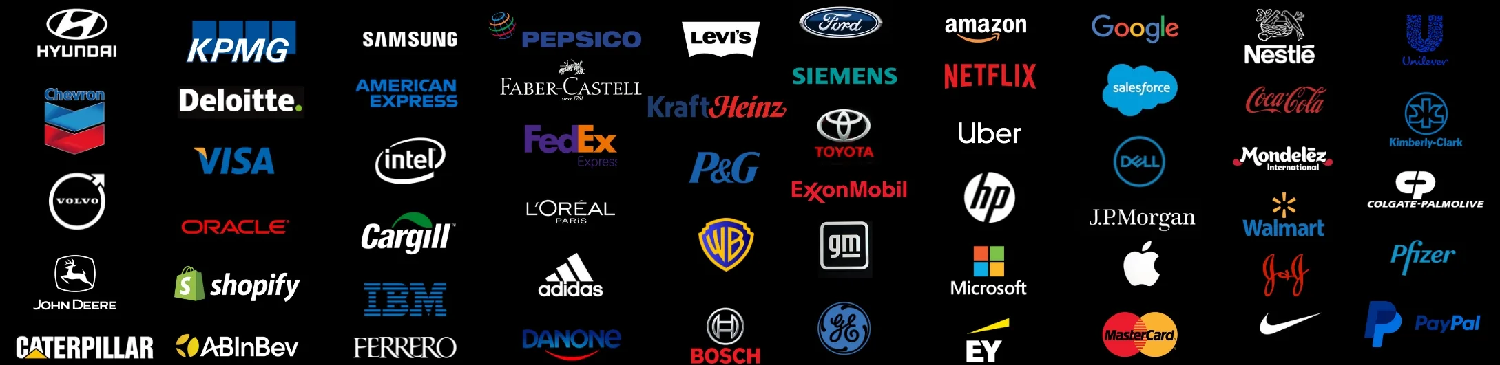 Logos of global companies with operations in Brazil